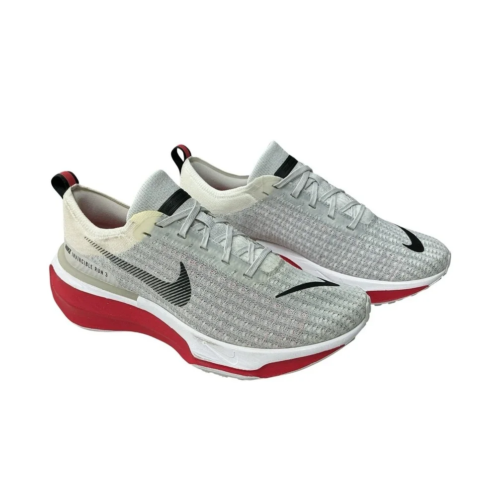 Nike Invincible 3 – Size 10 Men Running Shoe Grey White Fire Red NEW With Defect
